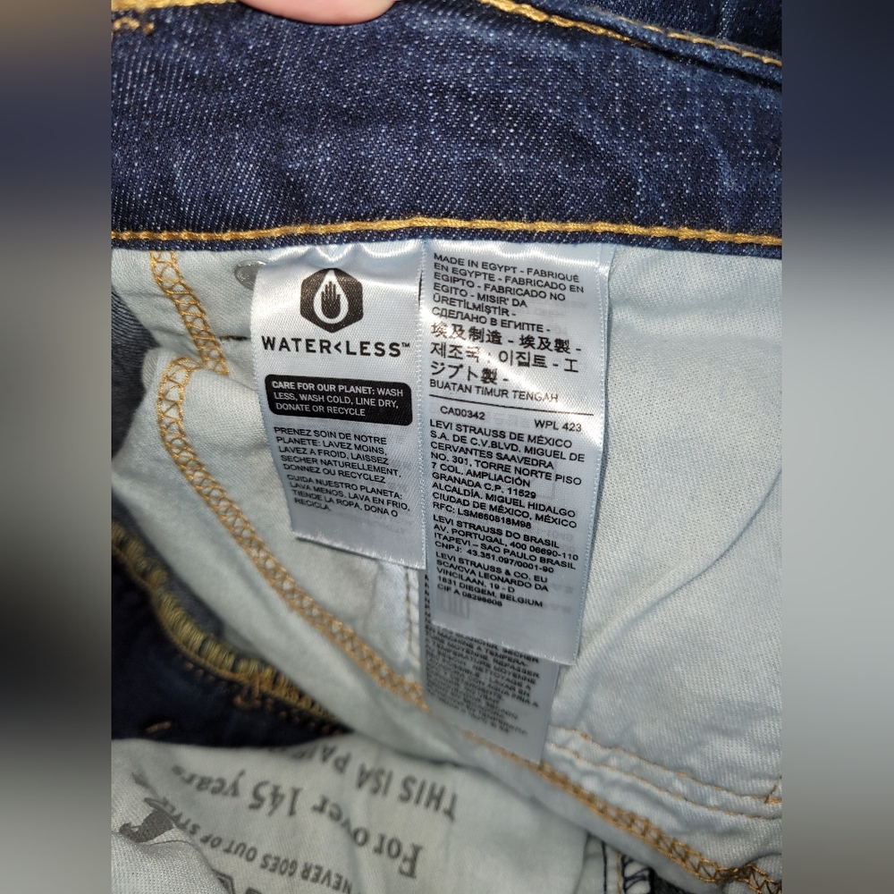 Mens 531 Levi's Slim Straight Dark Blue Jeans W40 L32 - Picture 7 of 11